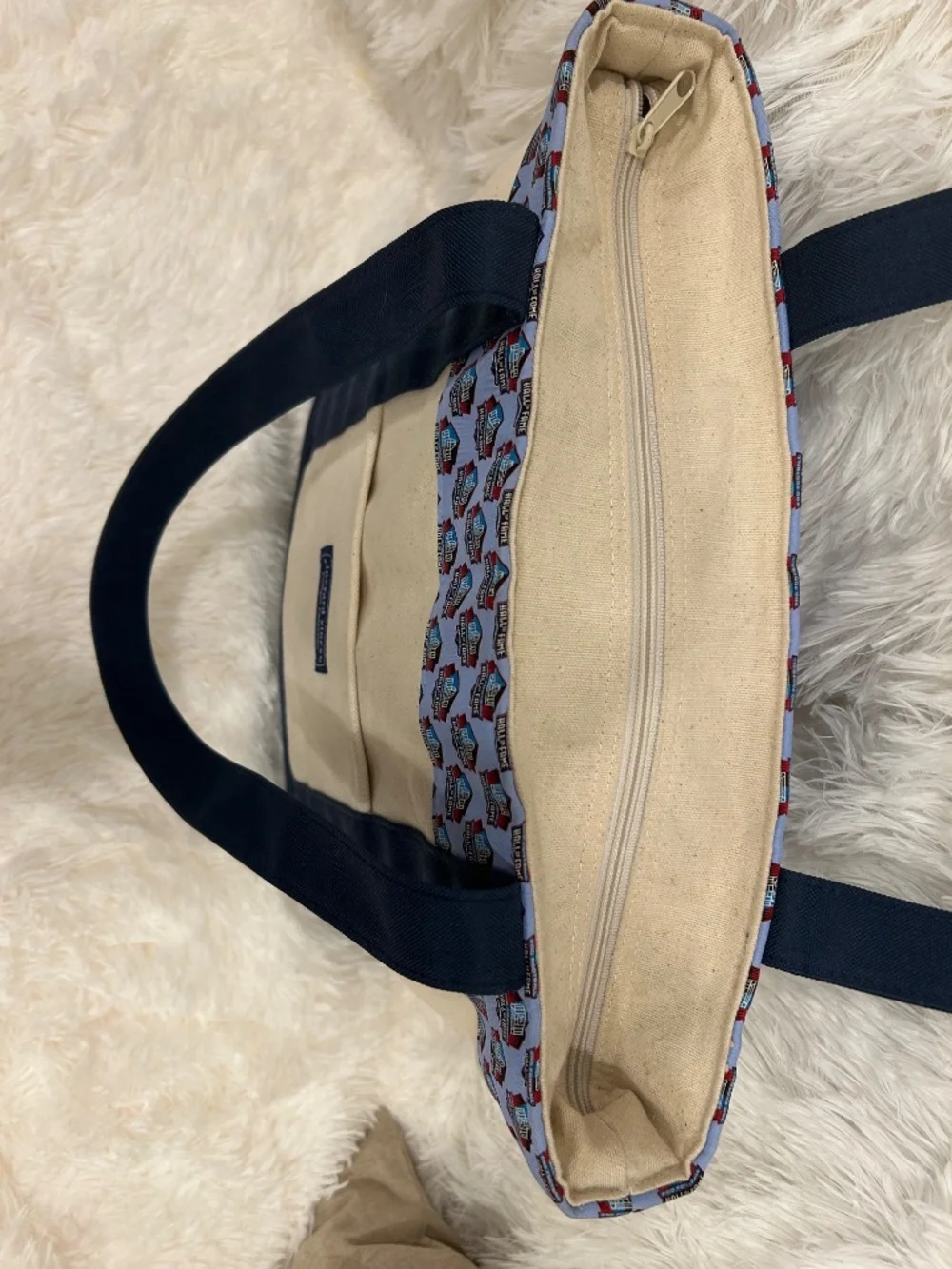 Vineyard Vines Pro Football Hall of Fame Zippered Canvas Tote